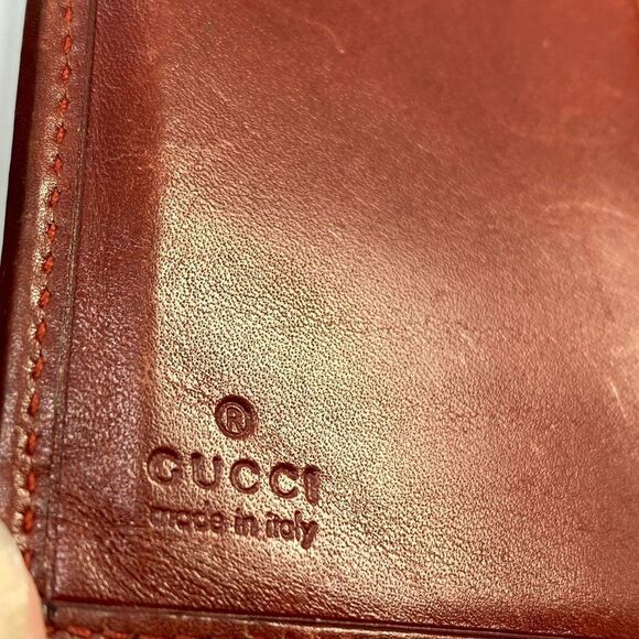 Authentic GUCCI Red Canvas & Leather Long Slim Wallet / Checkbook Holder - Picture 8 of 11